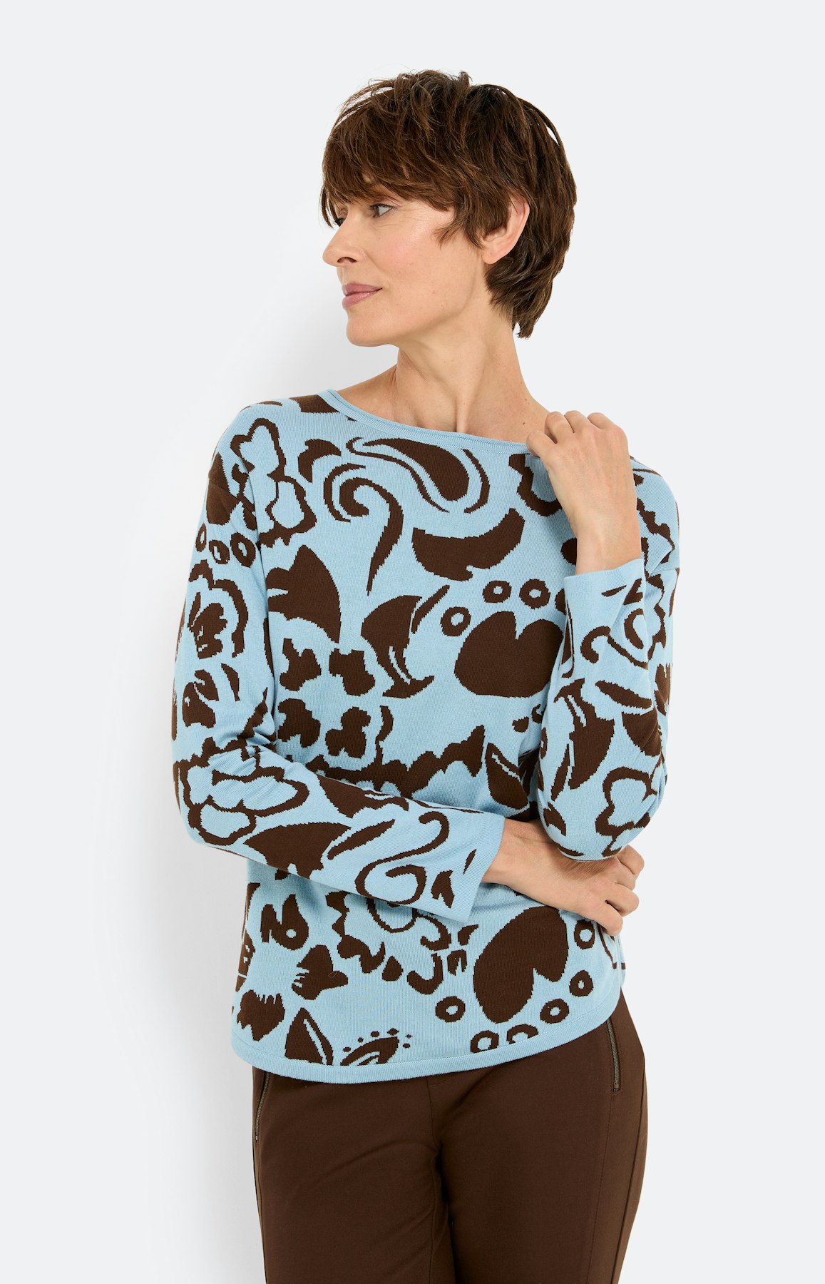 Trui met jacquardmotief, lichtblauw