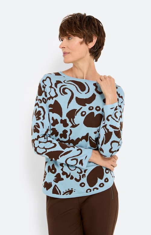 Trui met jacquardmotief, lichtblauw