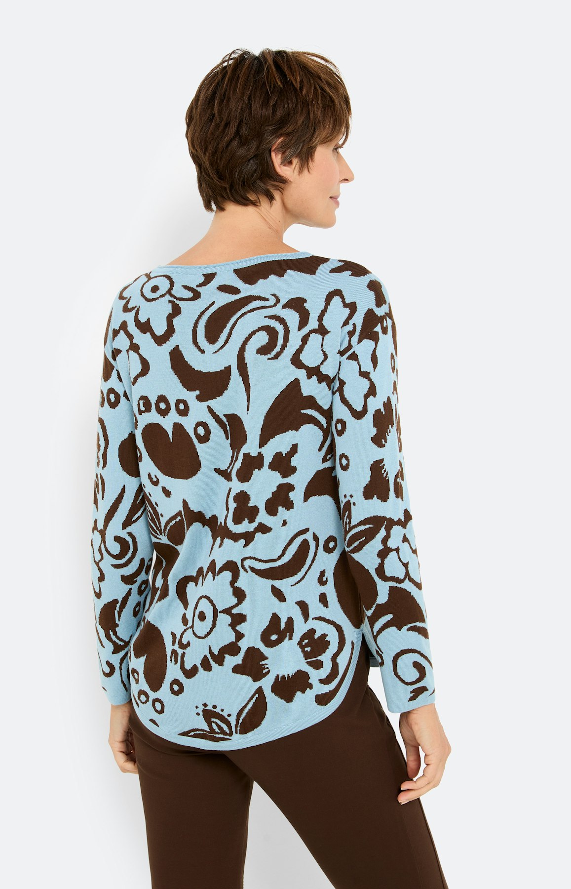 Trui met jacquardmotief, lichtblauw