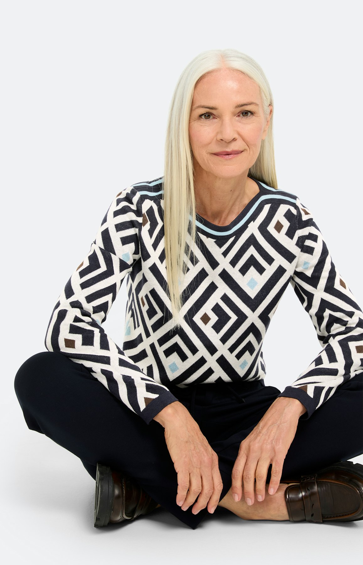 Trui met jacquardmotief, marine