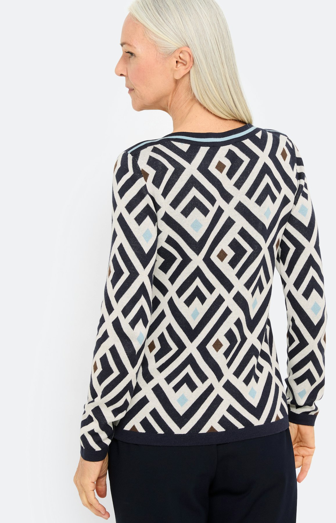 Trui met jacquardmotief, marine