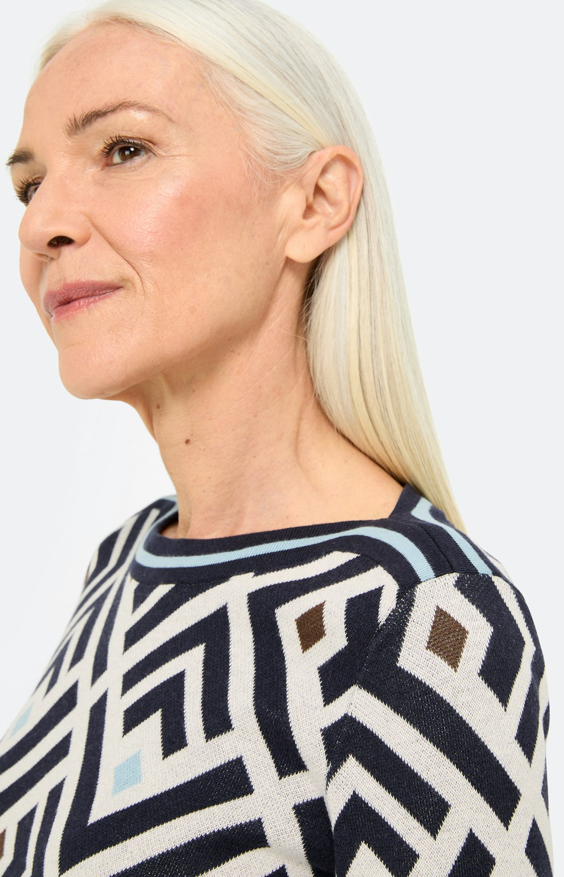 Trui met jacquardmotief, marine