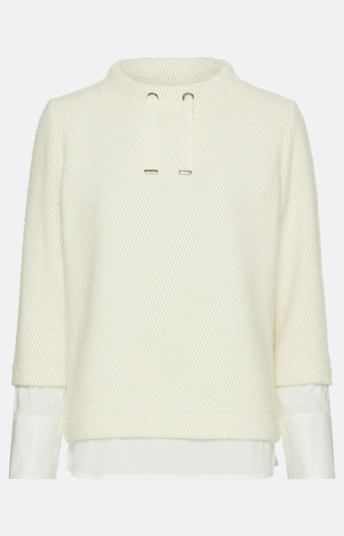Sweatshirt in laagjes-look, crème