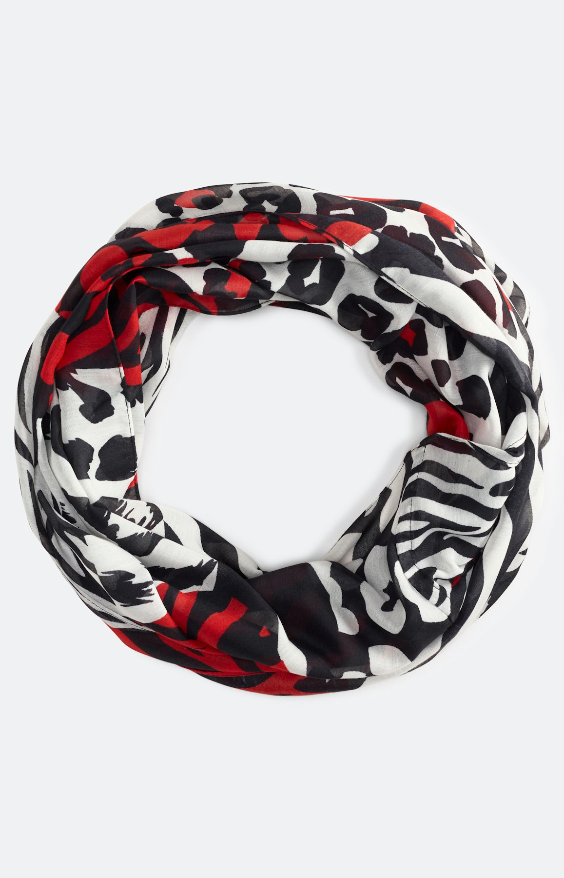 Colsjaal met all-over-motief, rood