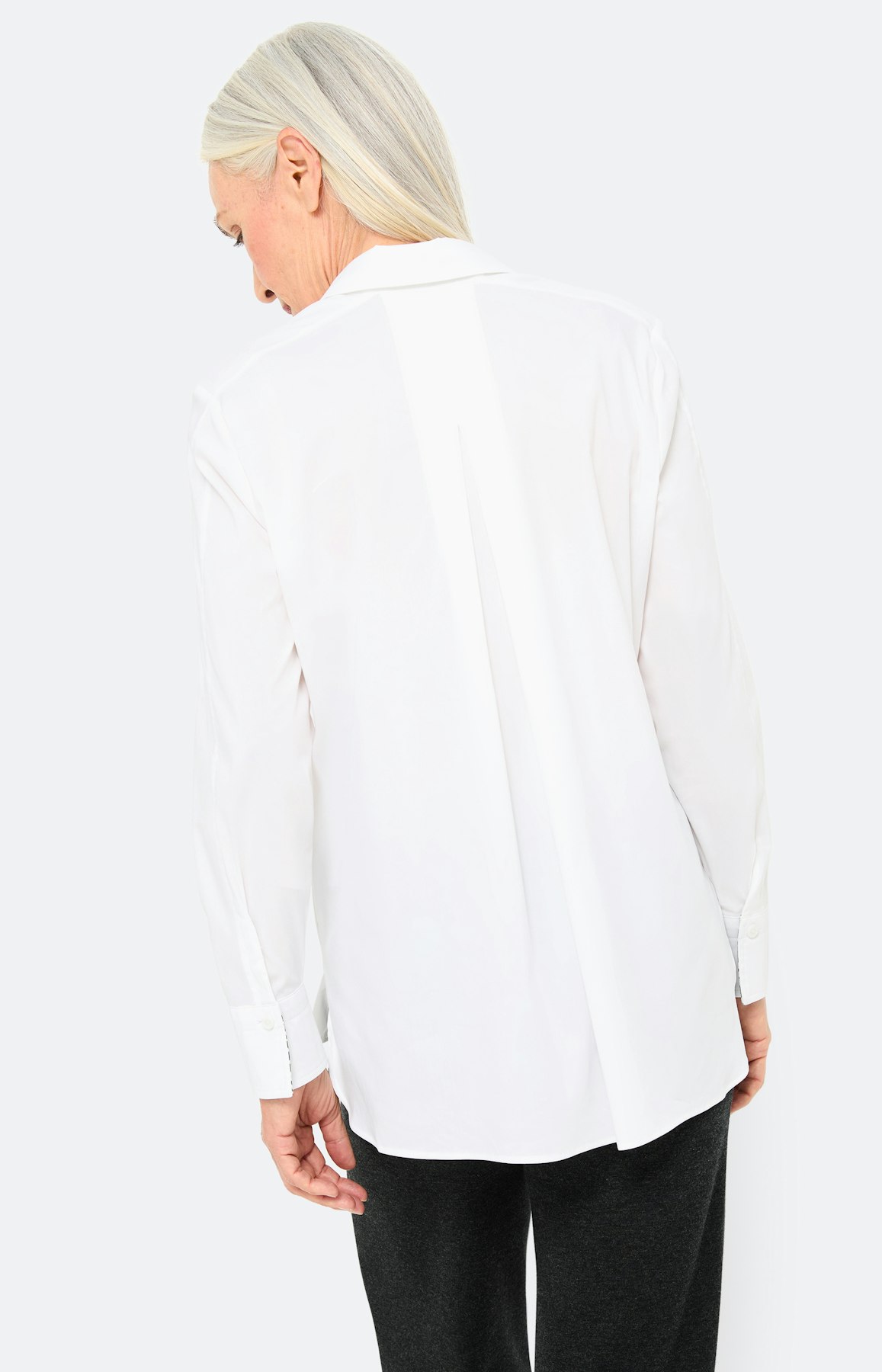 Blouse met een blinde knoopsluiting, wit