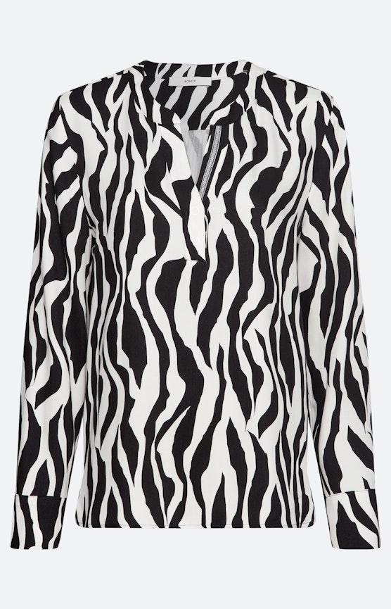Bluse mit Zebramuster, weiß