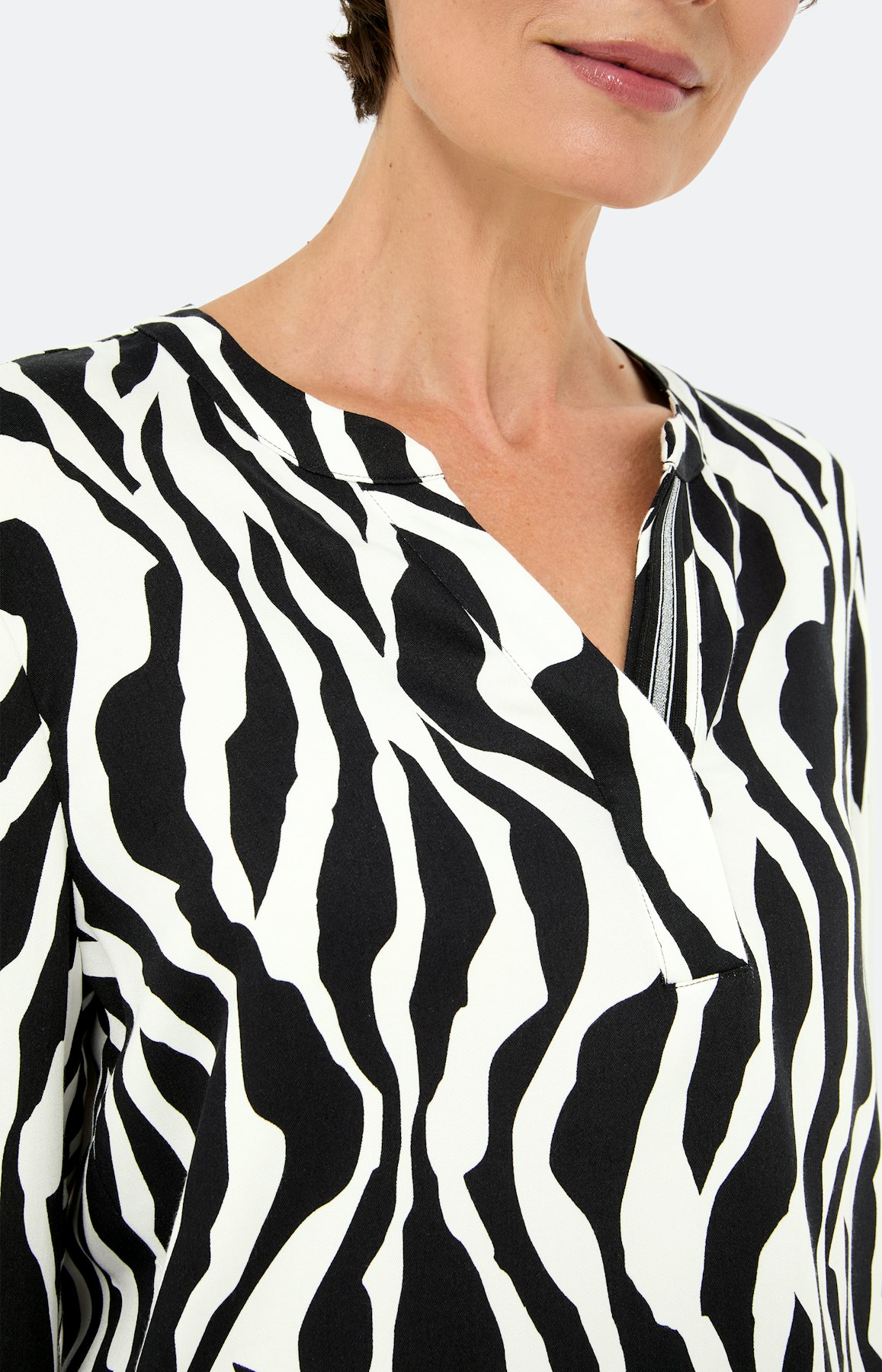 Blouse met zebramotief, wit