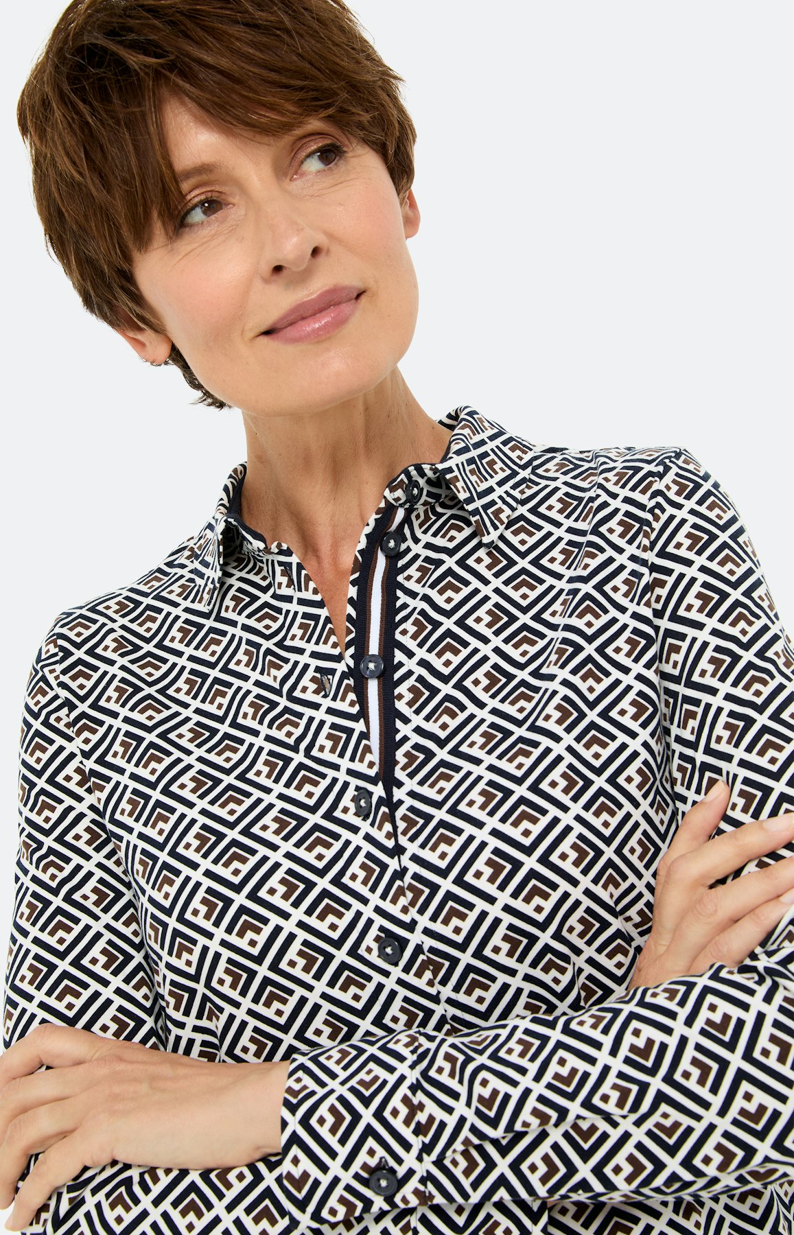 Blouse met print all-over, marine