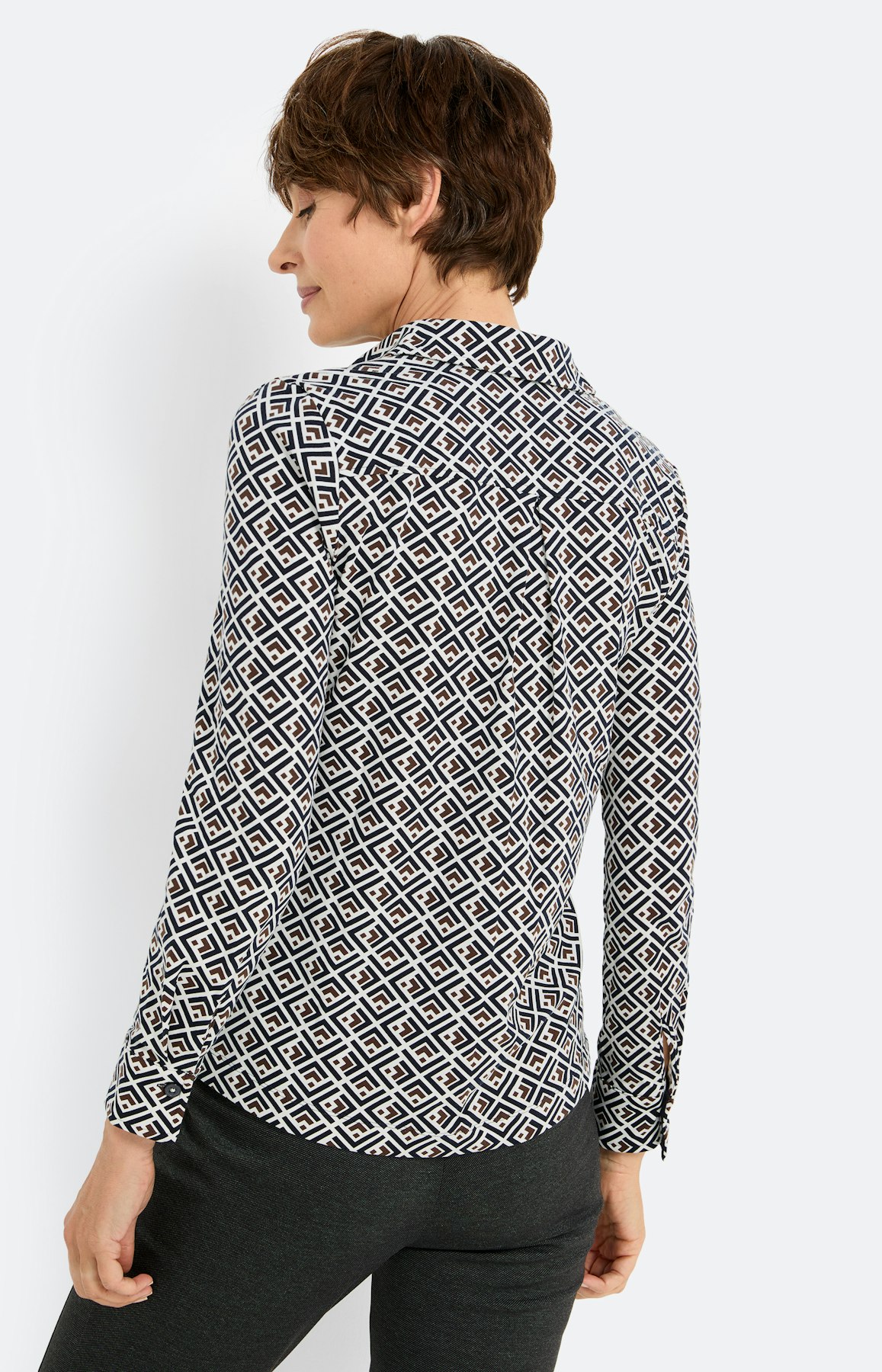 Blouse met print all-over, marine