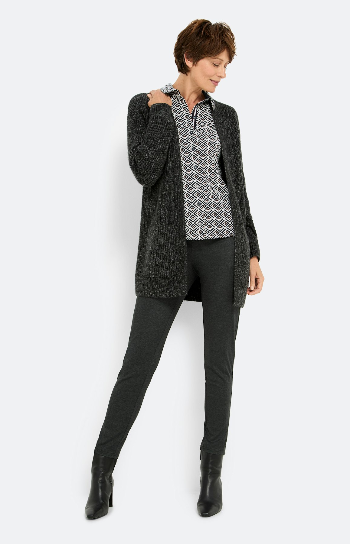 Blouse met print all-over, marine