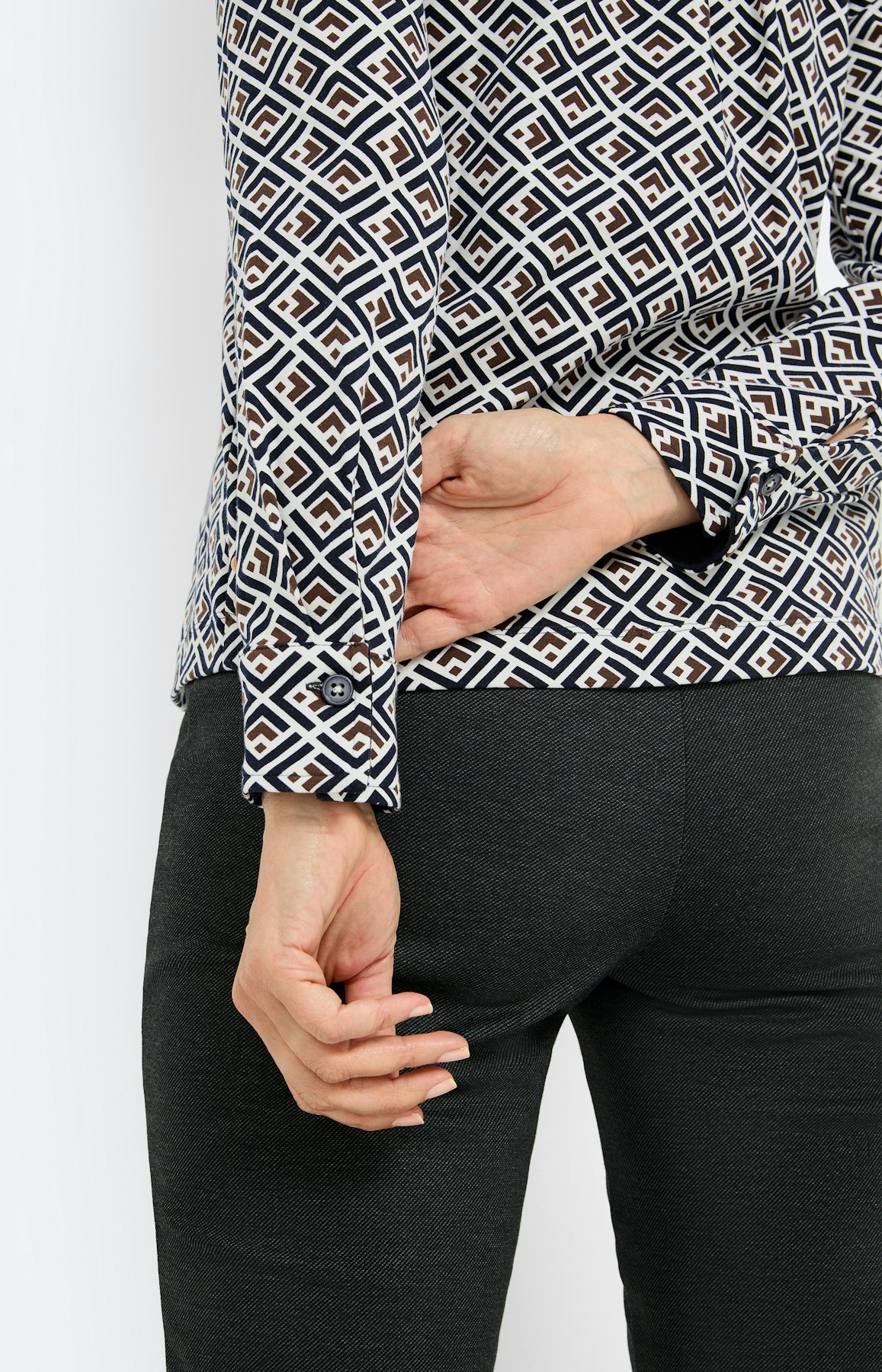 Blouse met print all-over, marine