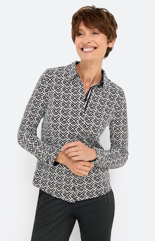 Blouse met print all-over, marine