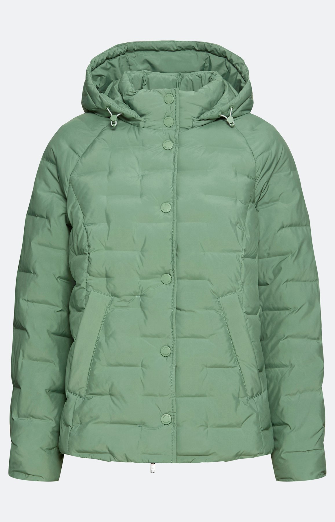Gewatteerde jas, ritszakken, grijsgroen