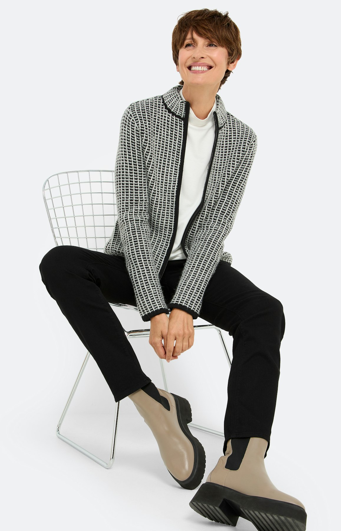 Vest met ruit-structuur, gedessineerd