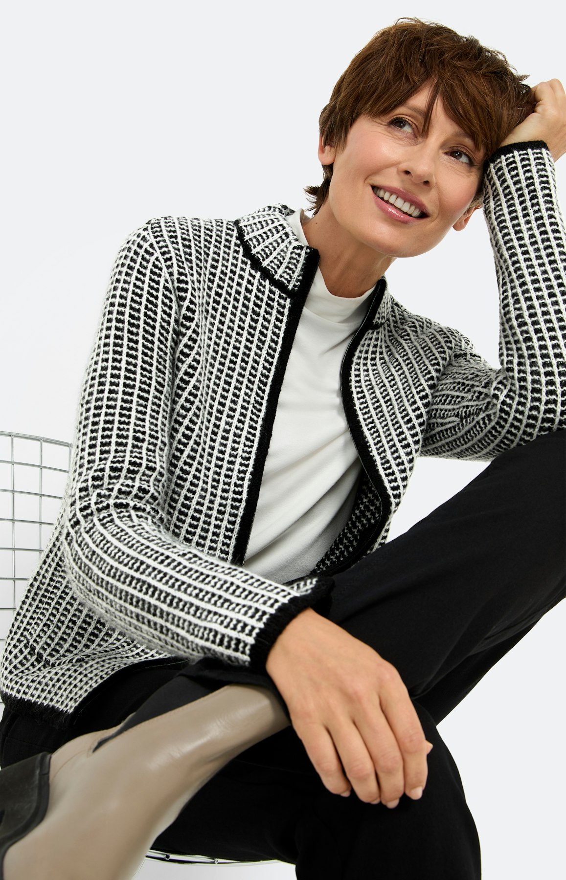 Vest met ruit-structuur, gedessineerd