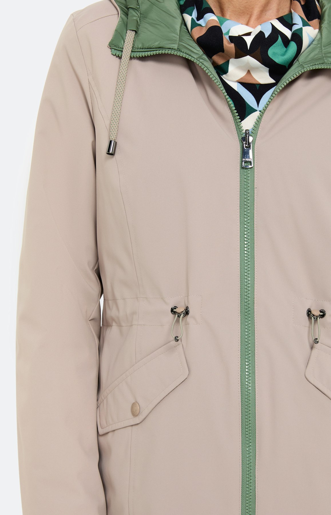 Parka die keerbaar is, taupe