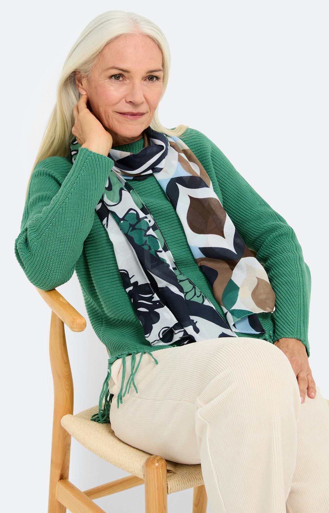 Sjaal met patchworkprint, multicolour