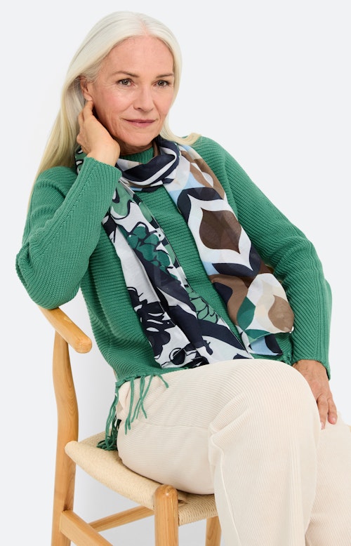 Sjaal met patchworkprint, multicolour