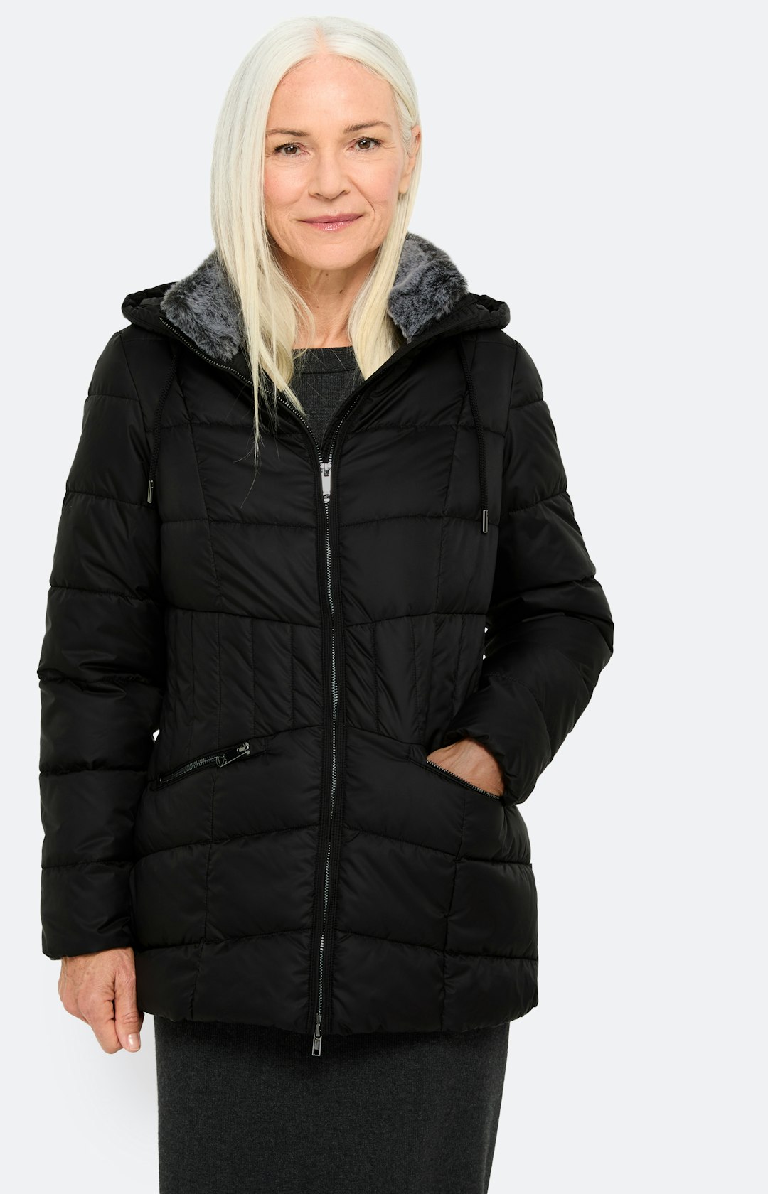 Steppmantel in Schwarz im Damenmode Onlineshop Bonita – Bonita