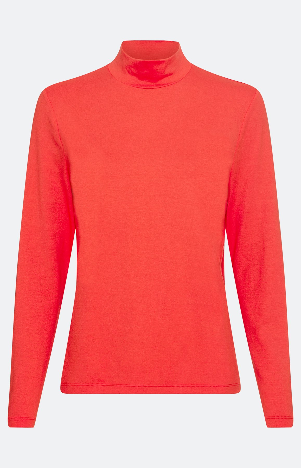 Shirt met opstaande kraag, robijnrood