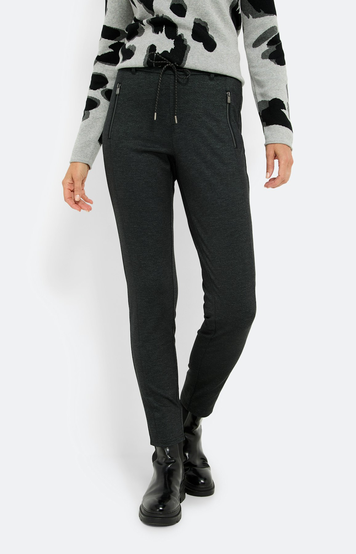 Broek met rijgkoord 30 inch, grijs