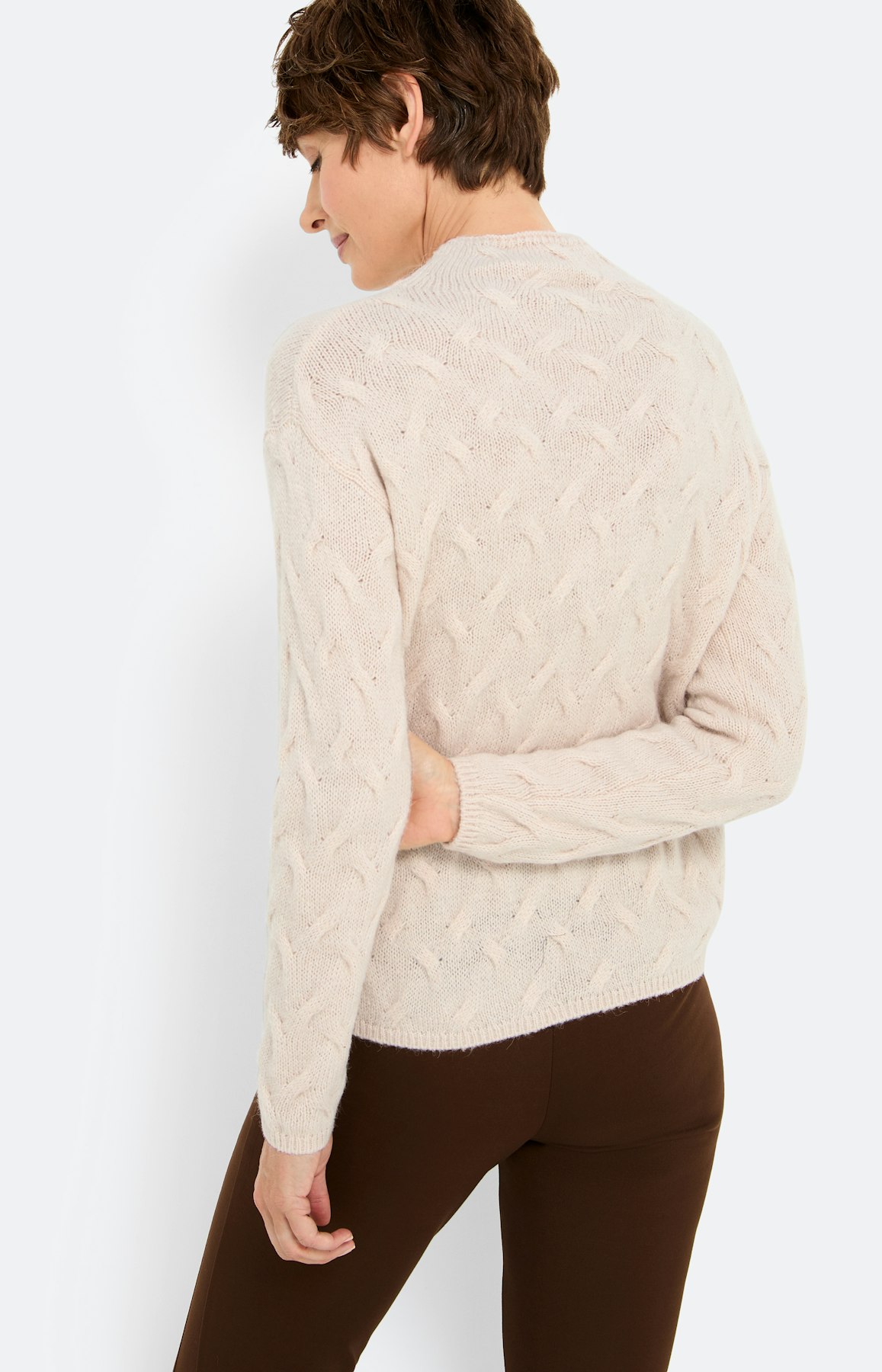 Pullover mit Strickmuster, beige