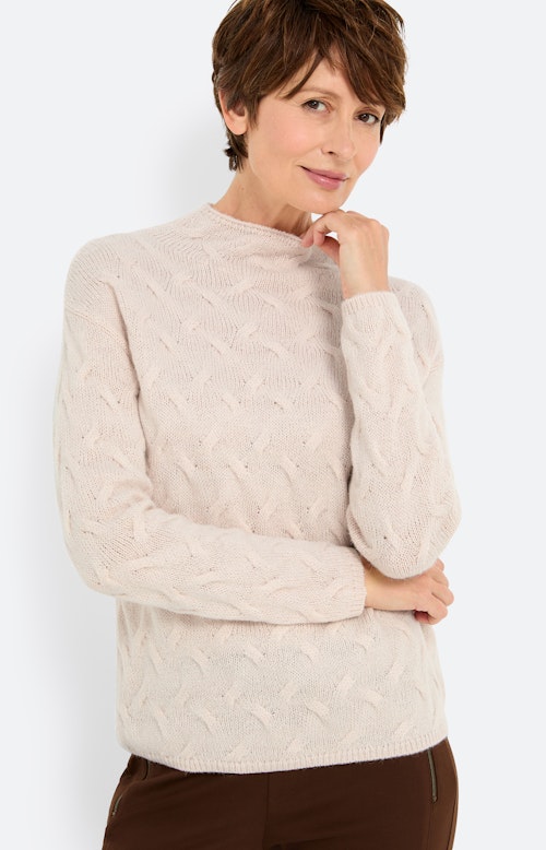 Trui met breimotief, beige