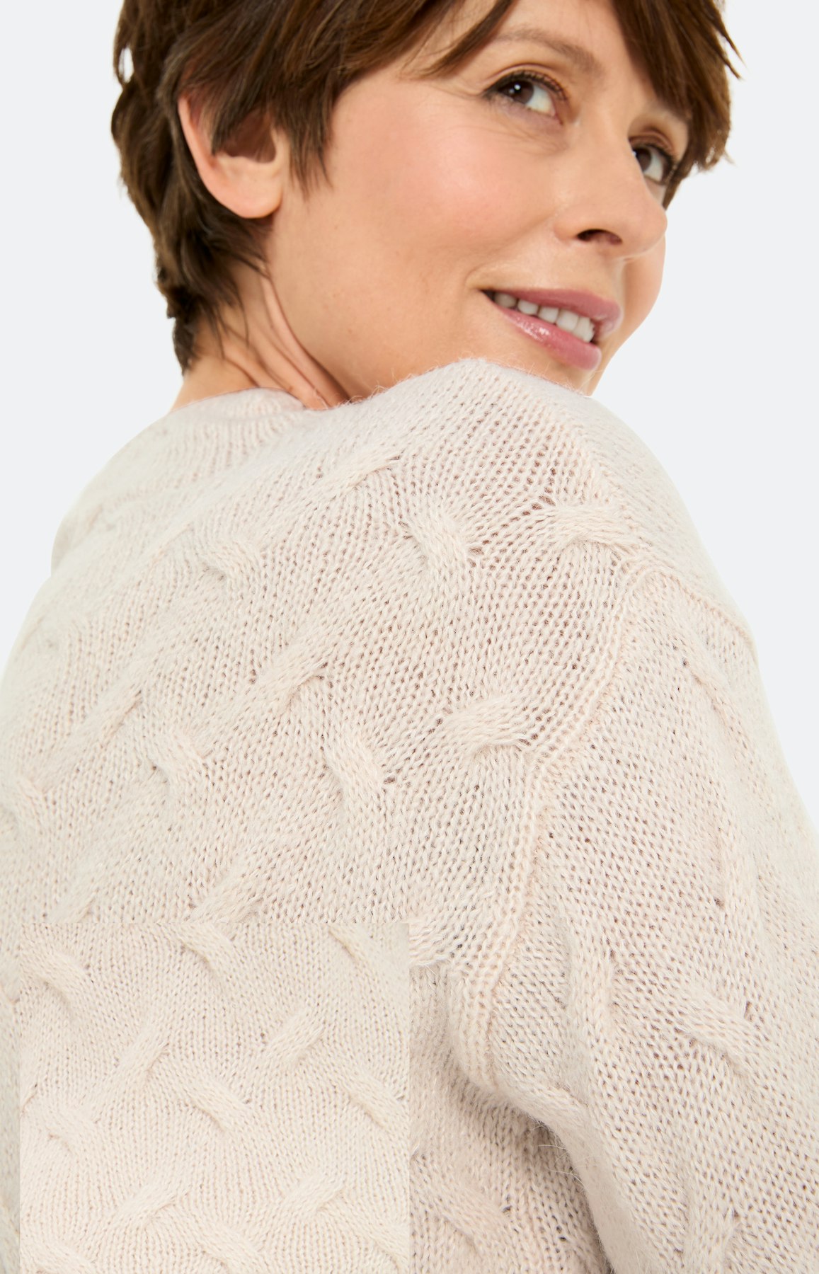 Pullover mit Strickmuster, beige