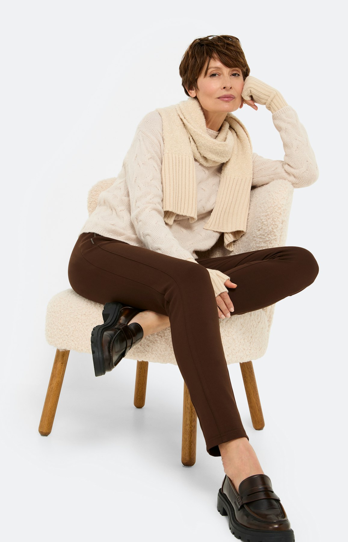 Pullover mit Strickmuster, beige