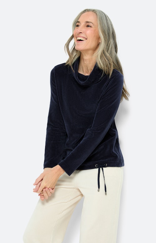 Sweatshirt van cord-velours, marine