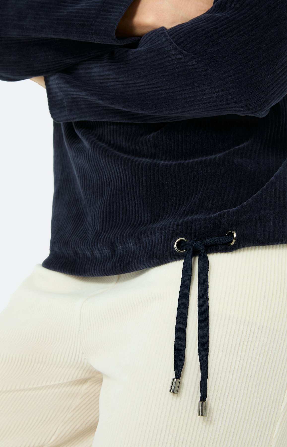 Sweatshirt van cord-velours, marine