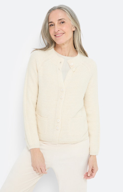 Cardigan met opgestikte zakken, crème