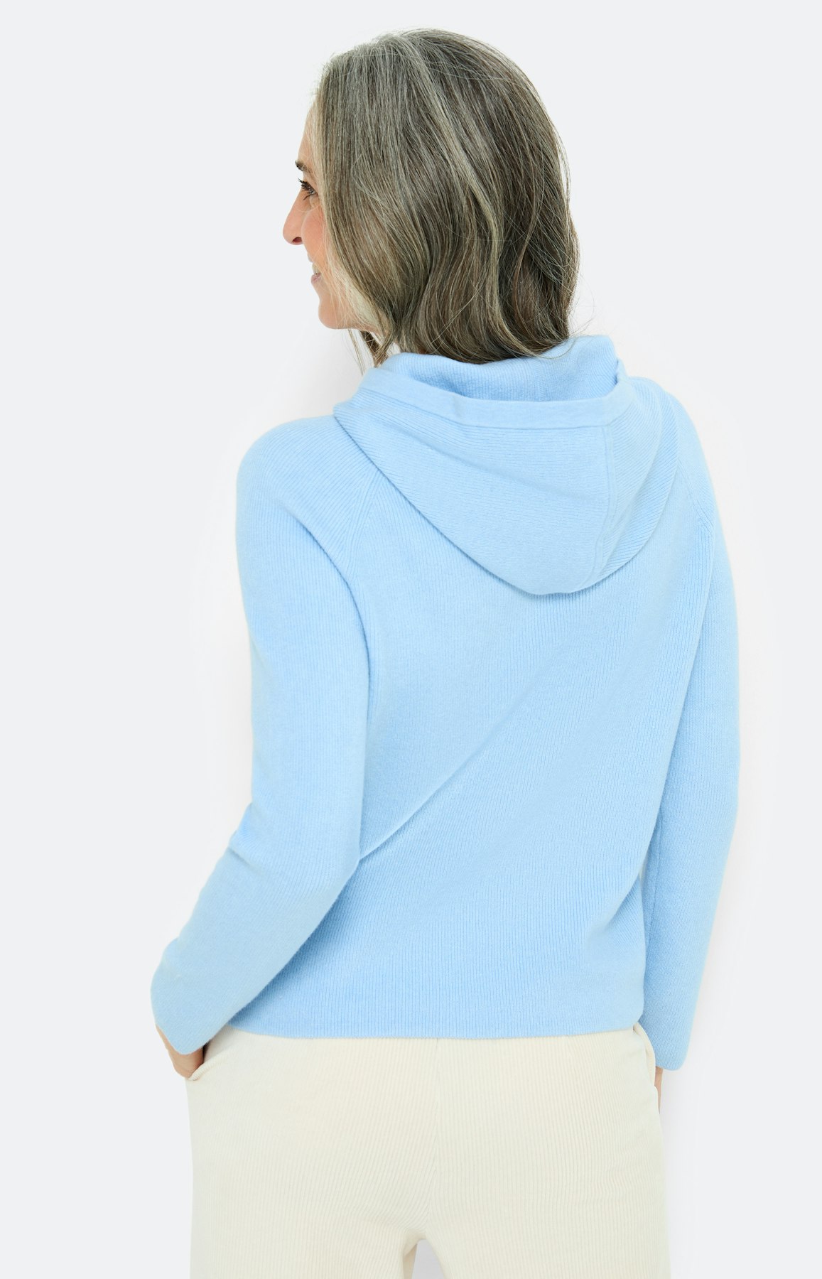 Trui met capuchon, blauw