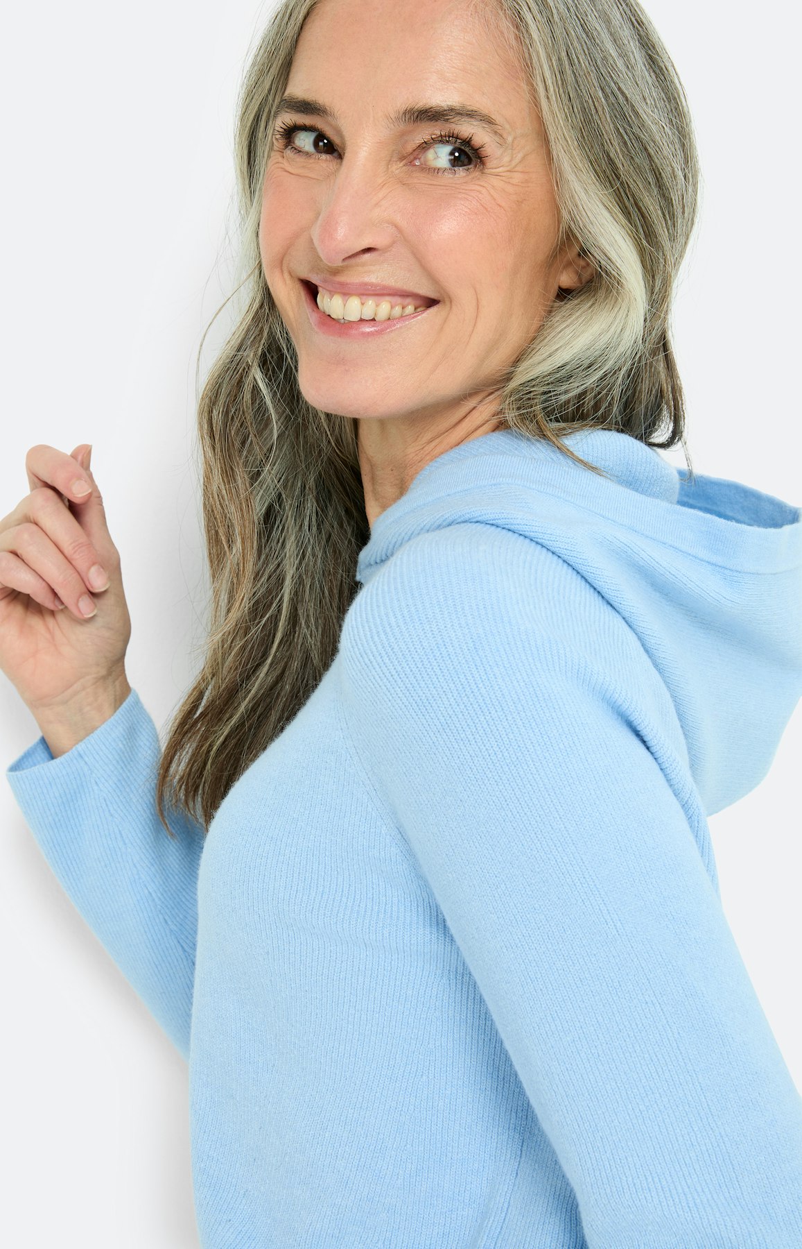 Trui met capuchon, blauw