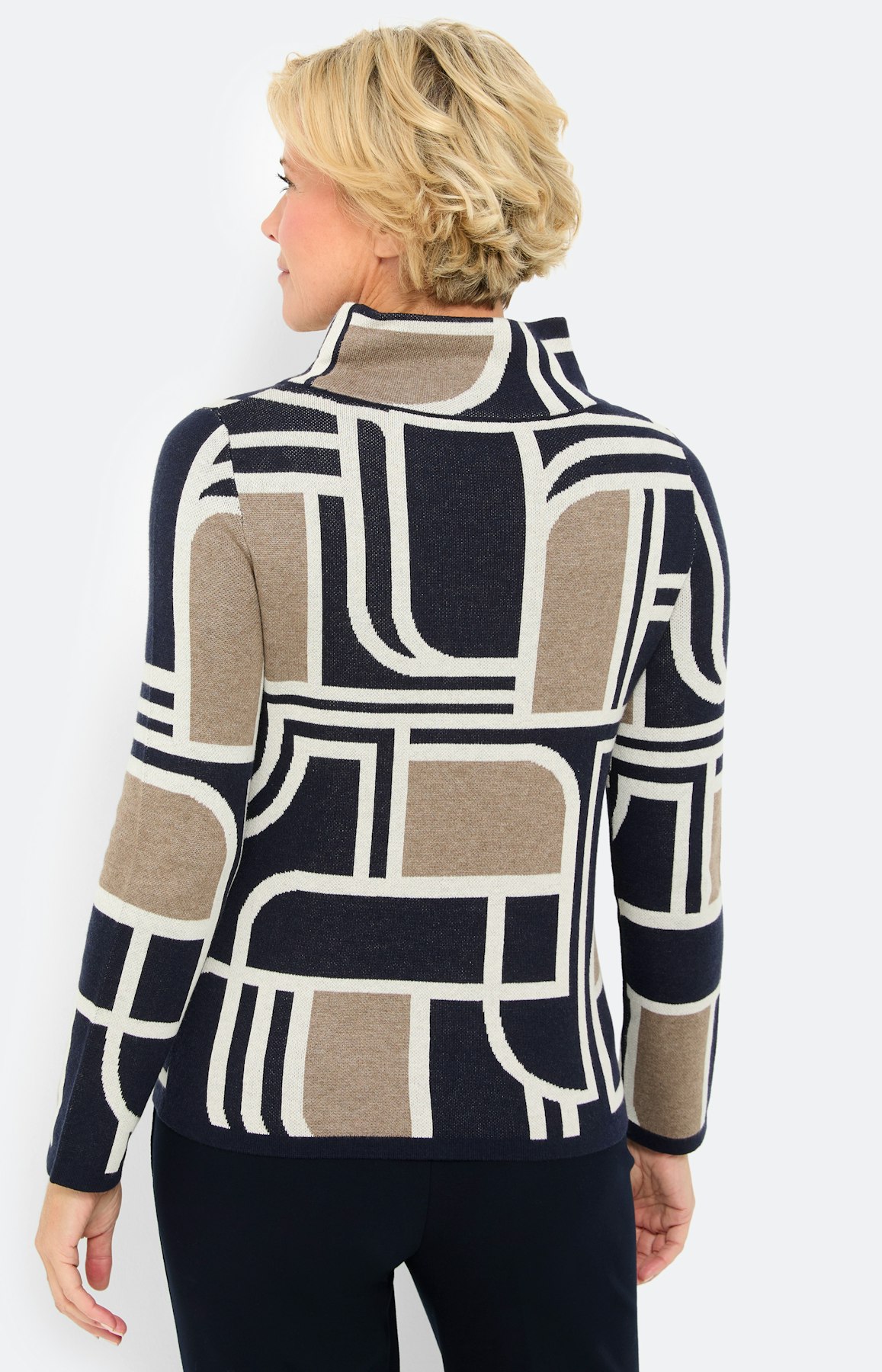 Trui met jacquardmotief, marine