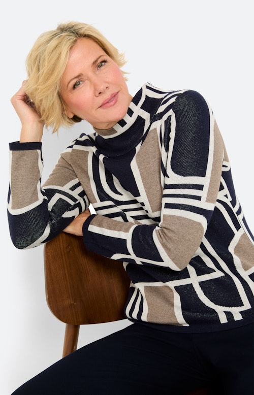 Trui met jacquardmotief, marine