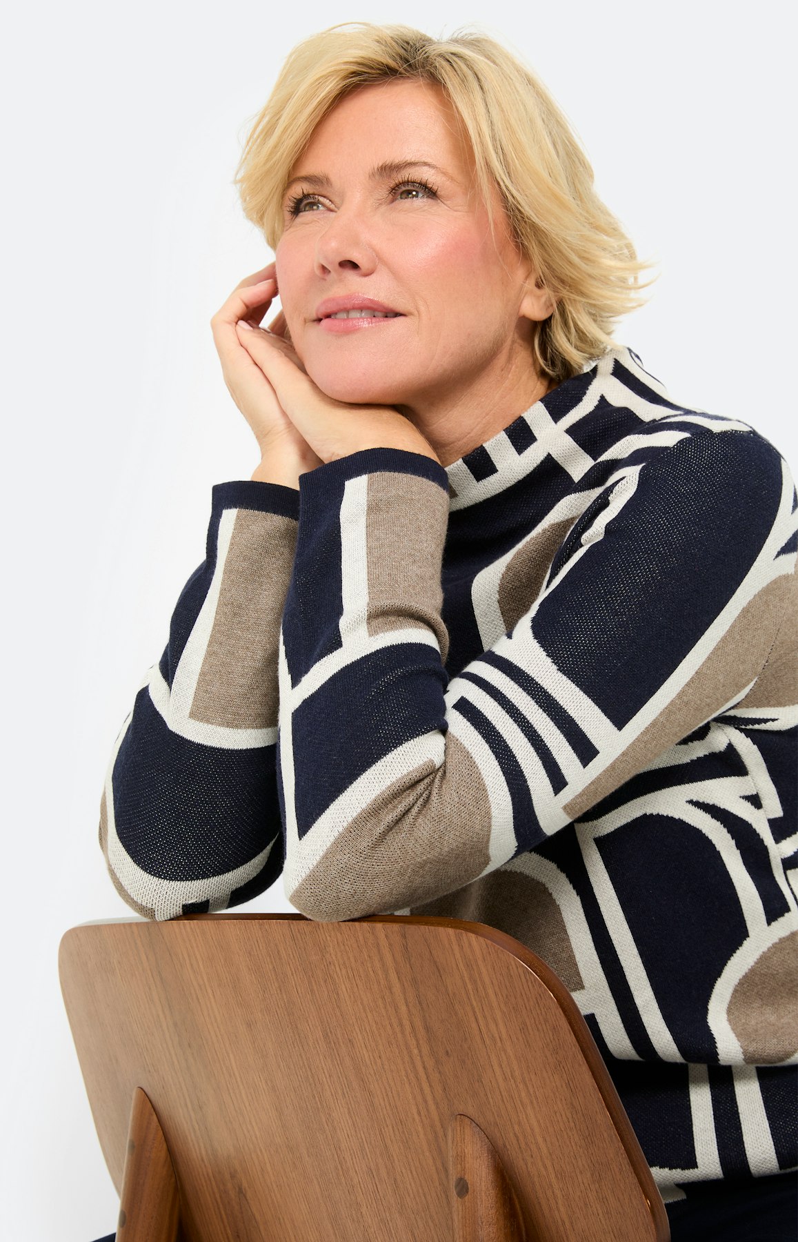 Trui met jacquardmotief, marine