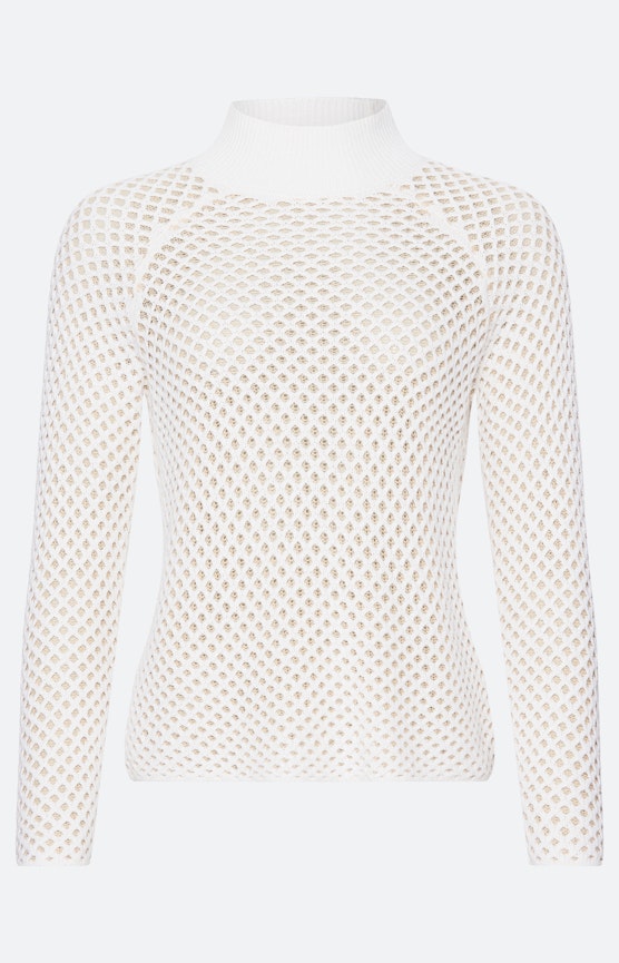 Pullover mit 3-D-Struktur, creme