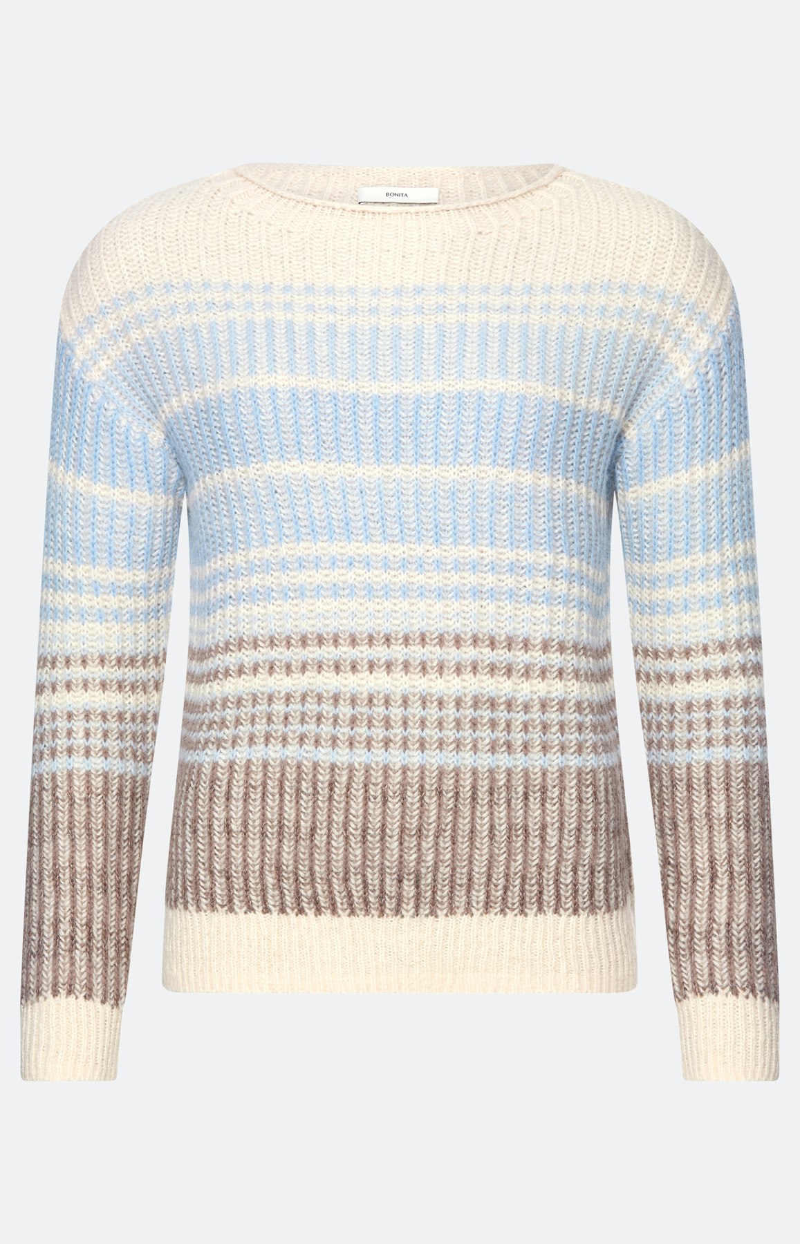 Trui met streepdessin, taupe