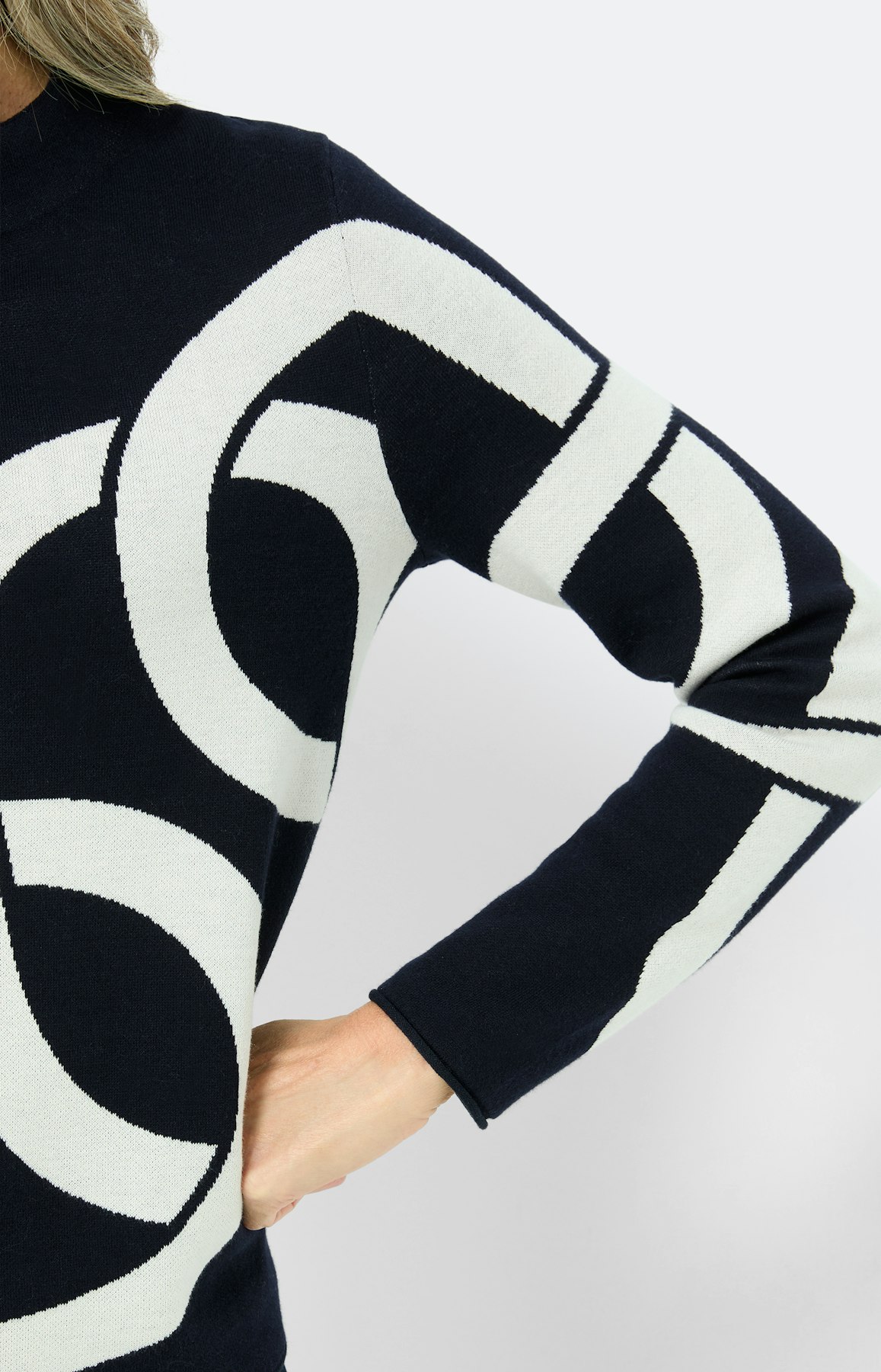 Trui met jacquardmotief, marine