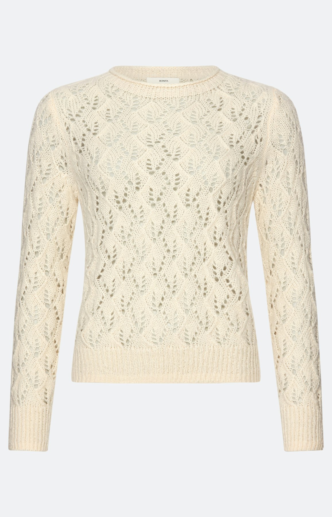 Trui in ajourbreisel, crème