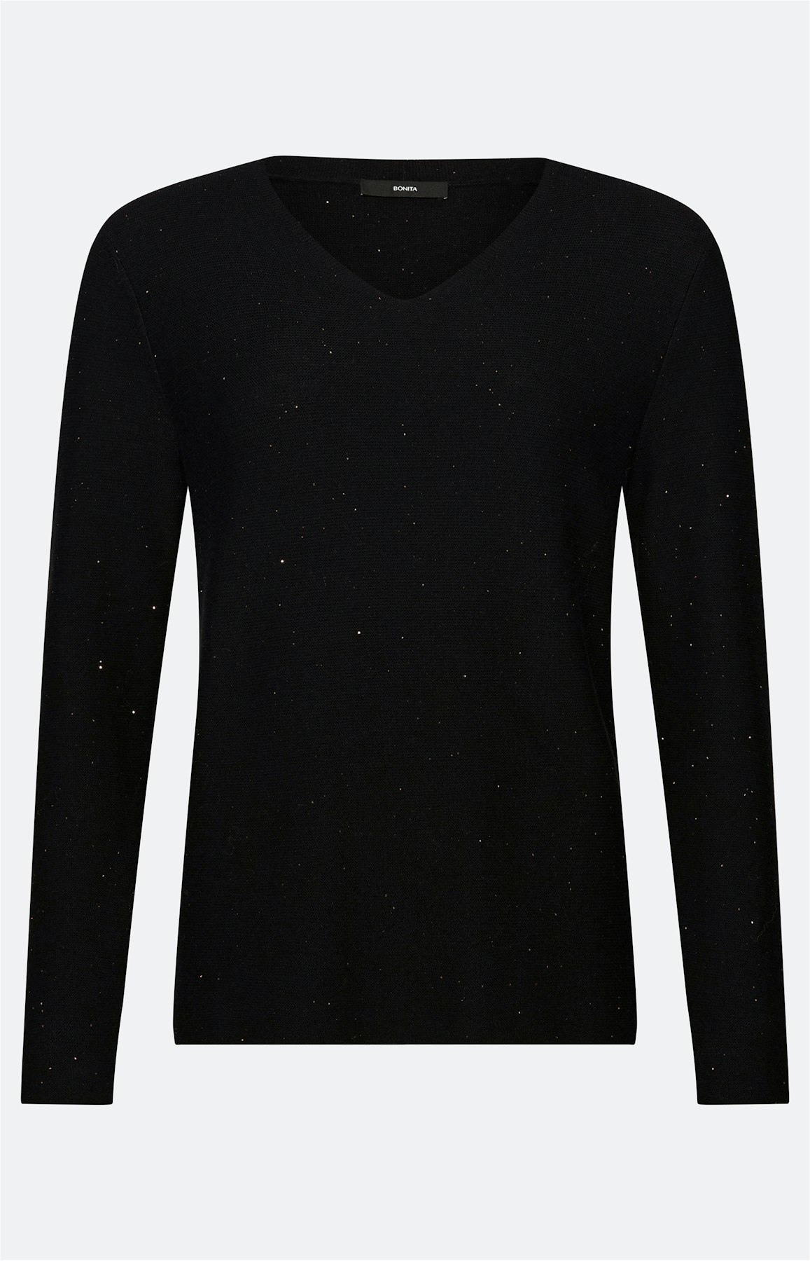 Gebreide trui met pailletten, zwart