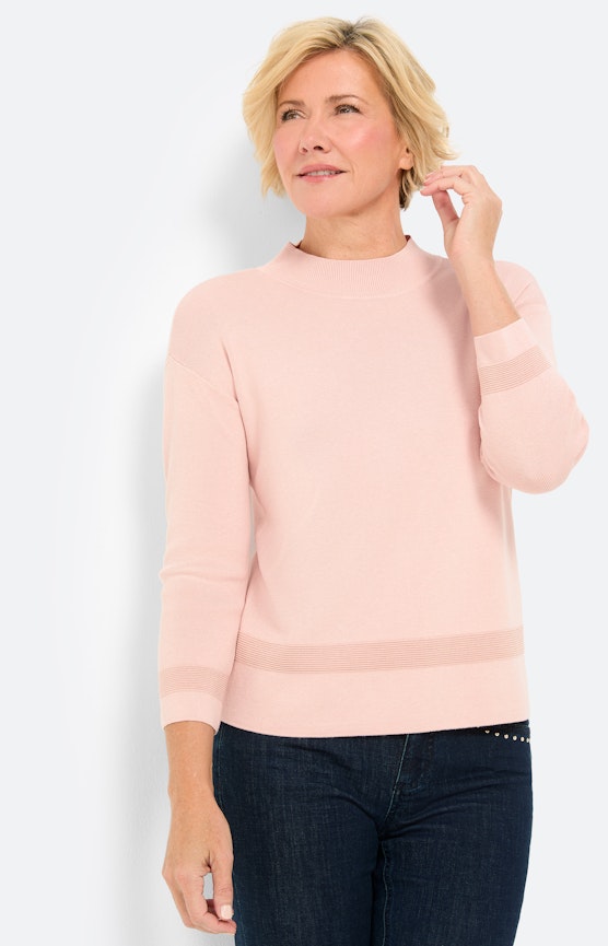 Trui met glittereffect, lichtroze