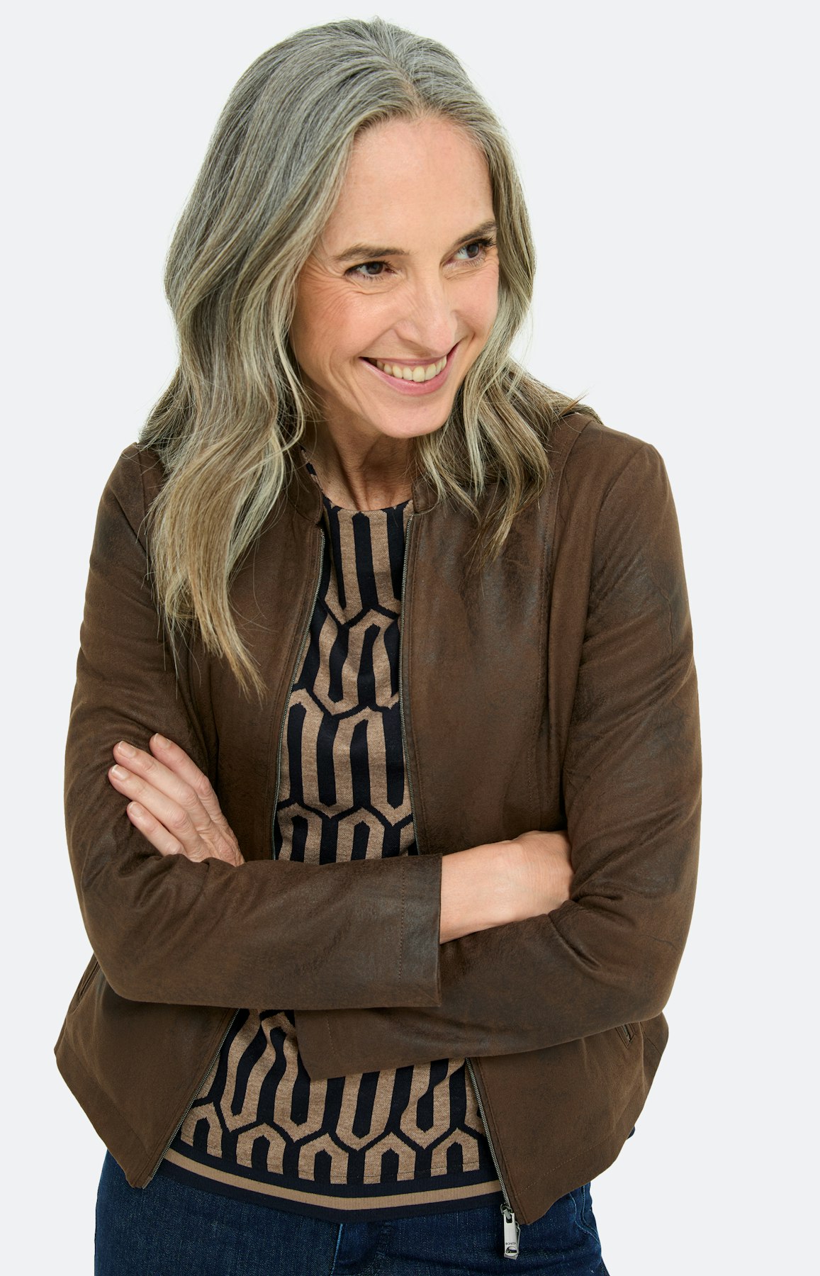 Sweatshirt met boorden, marine