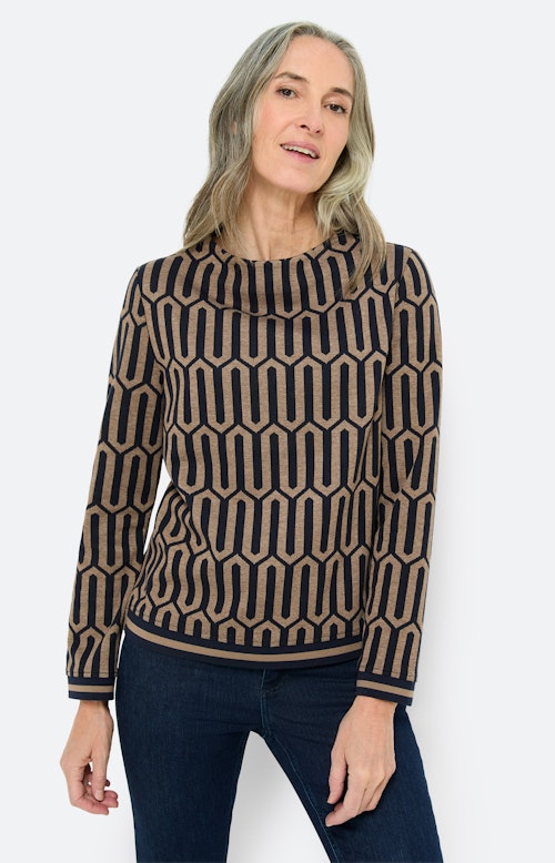 Sweatshirt met boorden, marine