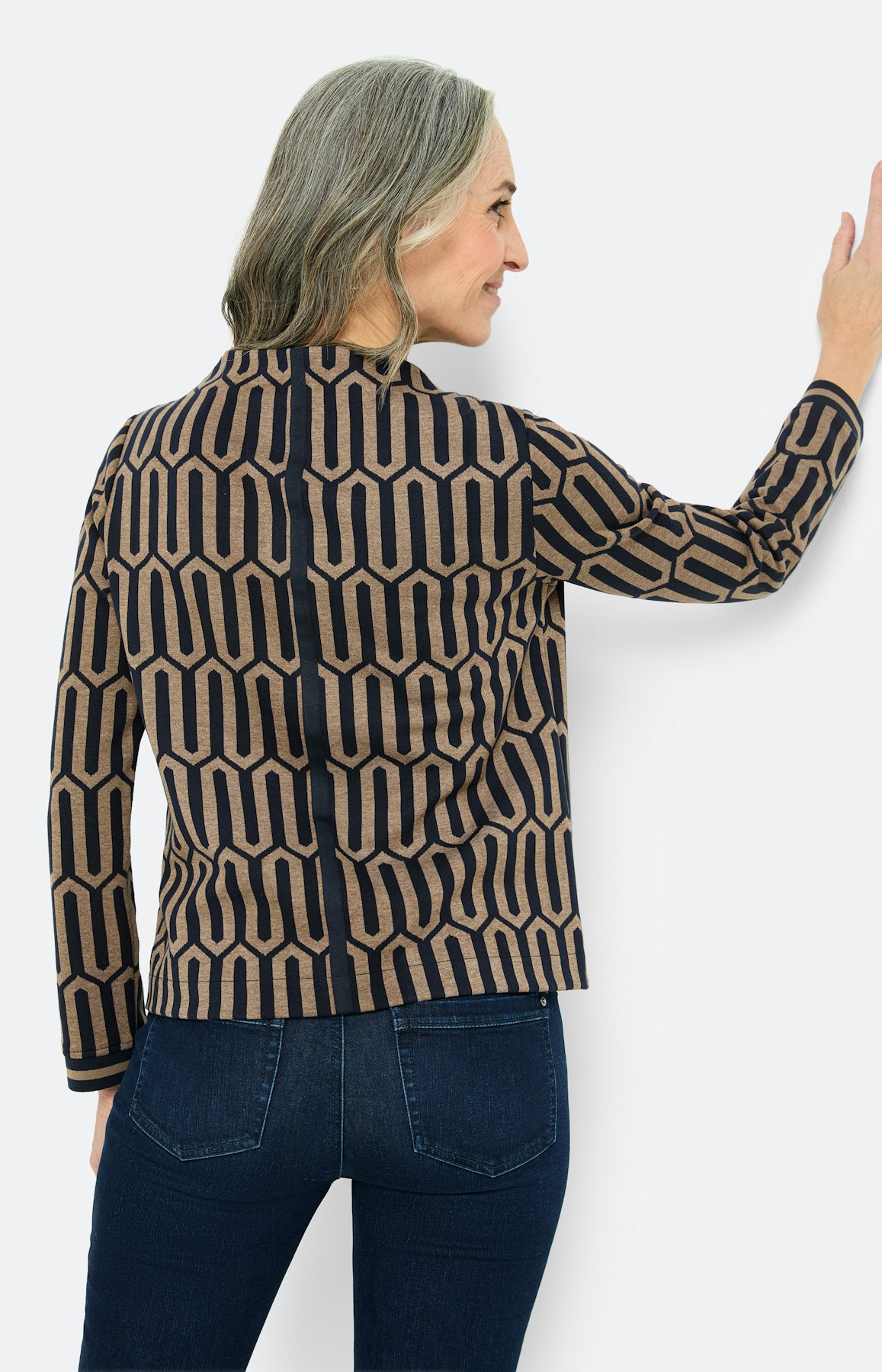 Sweatshirt met boorden, marine