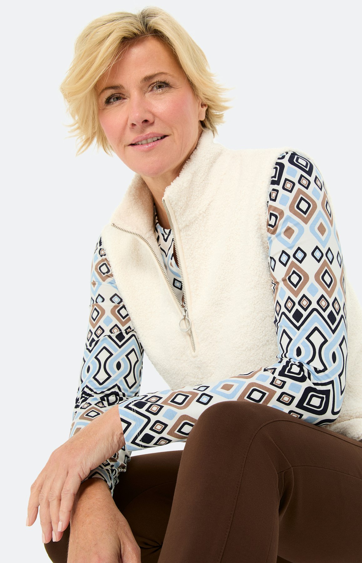 Shirt met print all-over, marine