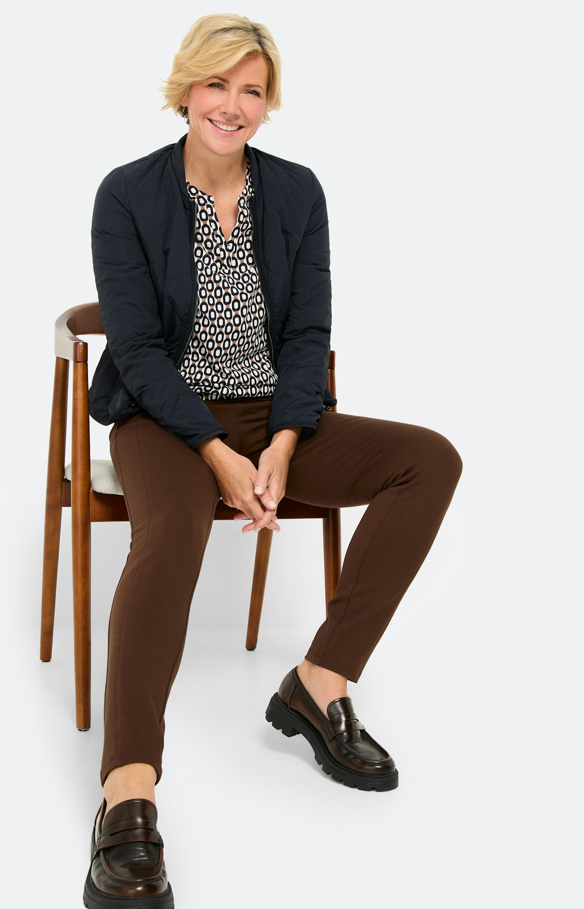 Shirt met elastische zoom, marine