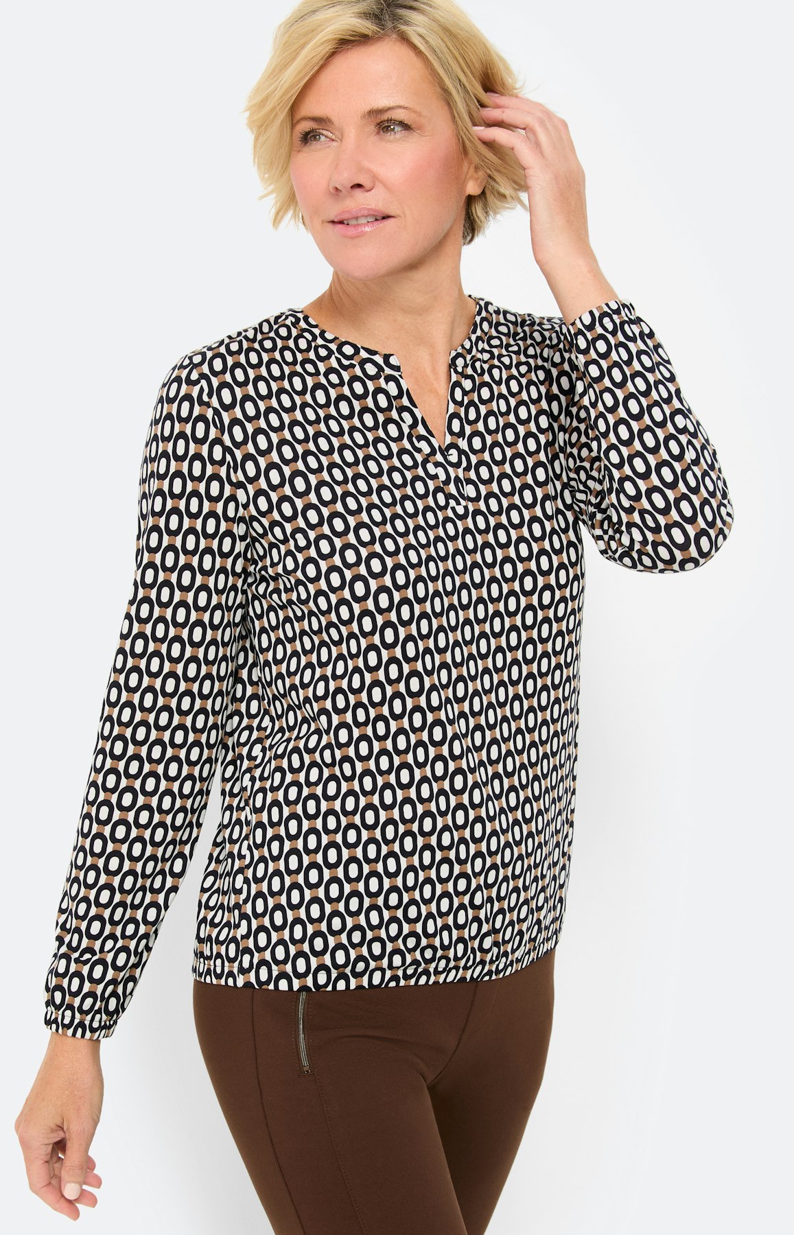 Shirt met elastische zoom, marine