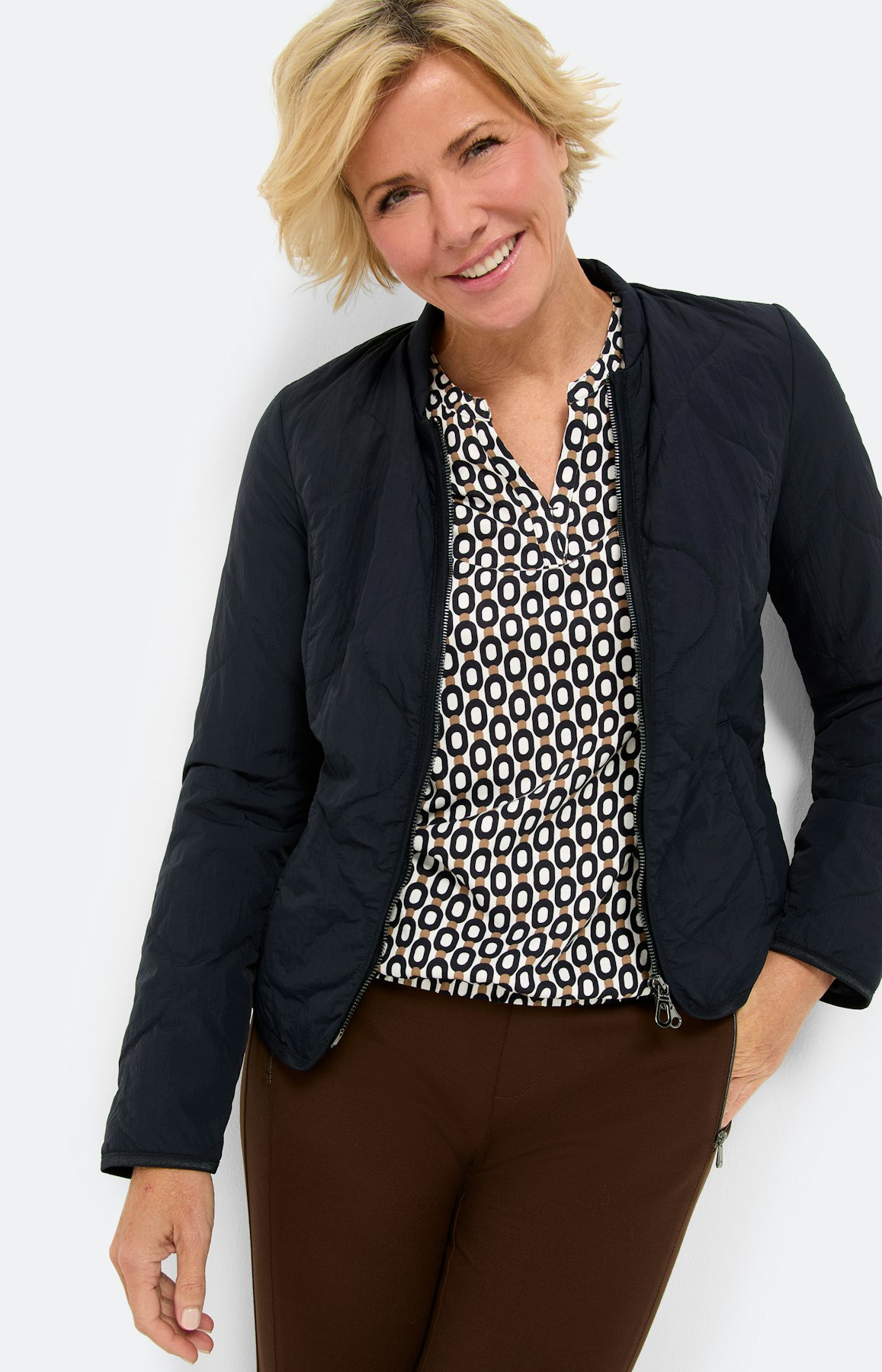 Shirt met elastische zoom, marine